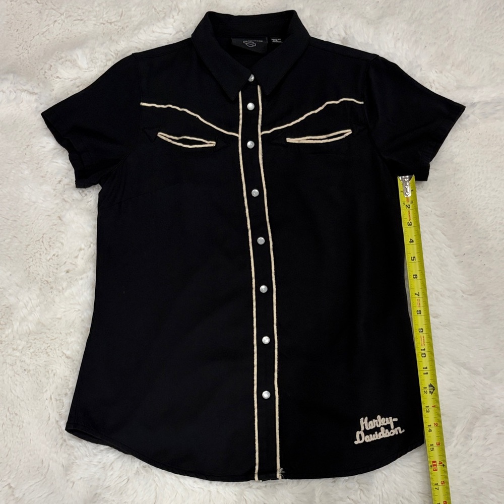 Harley-Davidson ,size S,Black and White Button-Up Shirt - Picture 11 of 16